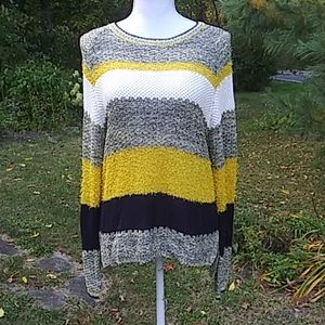 NEW CENY Striped Knit Pullover Sweater